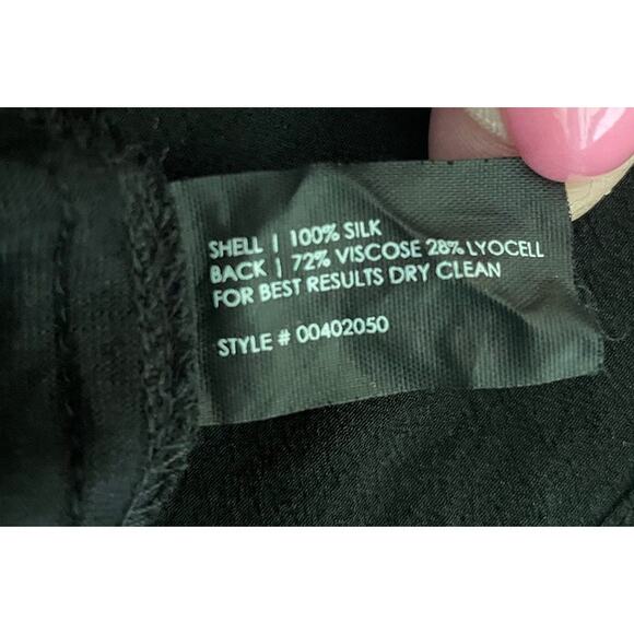 Club Monaco Silk Blend Button Top S Mixed Media Whimsygot Witchy Dark Romantic - Picture 9 of 10